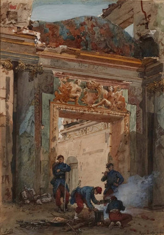 Isidore Pils - Ruines du salon de Mars au palais de SaintCloud en 1871.webp