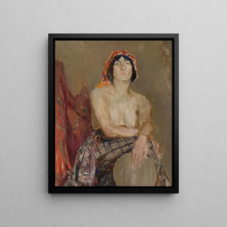 Jan Cigliski - Study of a female model with a drum.webp