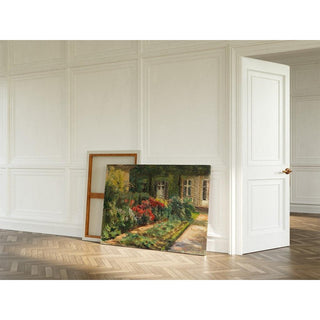 Jardin de Wannsee - Maison avec des plantes rouges - Max Liebermann | Reproduction Tableau Décoration murale affiche copie