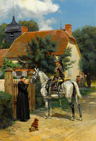 JeanBaptiste douard Detaille - A halt in the village.webp