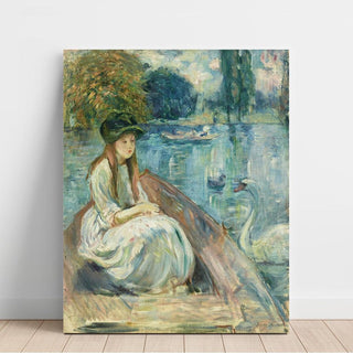 Jeanne Fourmanoir sur le Lac - Berthe Morisot | Reproduction Tableau Décoration murale affiche copie