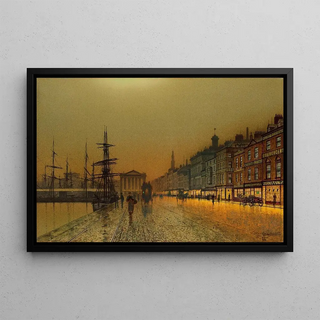 John Atkinson Grimshaw - Greenock Harbour at night.webp