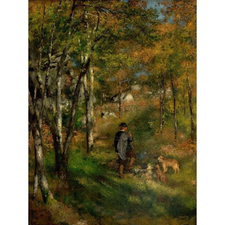 Jules Le Cœur et ses chiens dans la forêt de Fontainebleau - Pierre-Auguste Renoir | Reproduction Tableau Décoration murale affiche copie