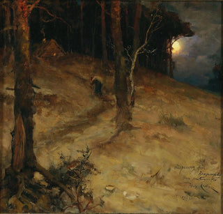 Julius Sergius Klever - A moonlit night in the forest.webp