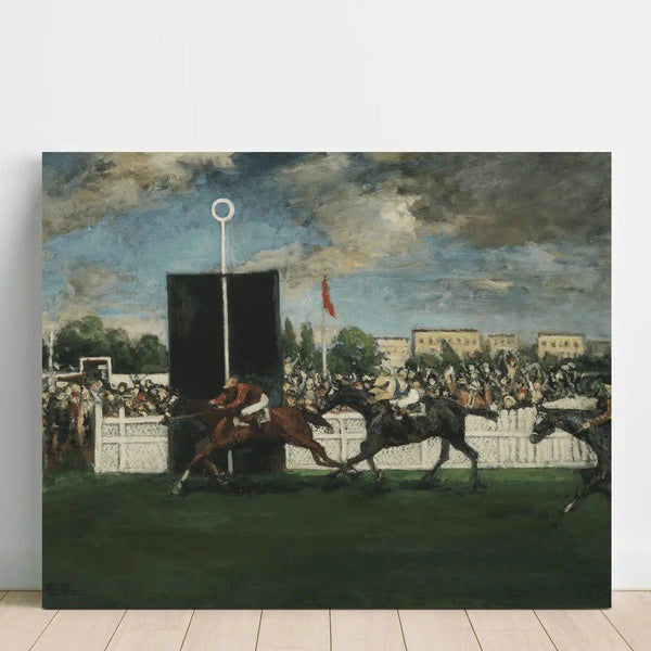 Reproduktion af maleriet L'arrivée på et engelsk landbane-hippodrom - Jacques-Émile Blanche