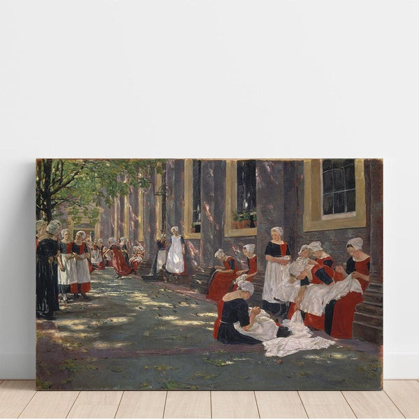 Reproduktion af maleriet af børnehjemmets gård i Amsterdam - Max Liebermann