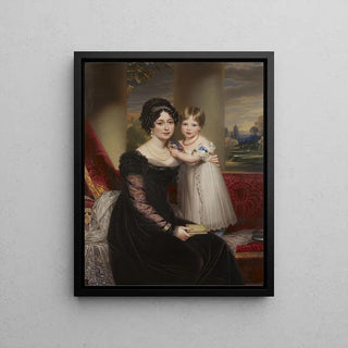 La Duchesse de Kent avec sa fille, la future reine Victoria par Henry Bone | Reproduction Tableau Décoration murale affiche copie