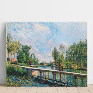 La Passerelle - Chemin de Halage du Canal du Loing - Alfred Sisley | Reproduction Tableau Décoration murale affiche copie