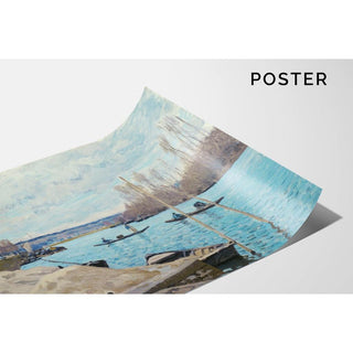 La Seine à Port-Marly, tas de sable 1875 - Alfred Sisley | Reproduction Tableau Décoration murale affiche copie