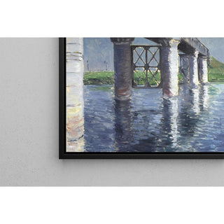 La Seine et le pont ferroviaire d'Argenteuil - Gustave Caillebotte | Reproduction Tableau Décoration murale affiche copie