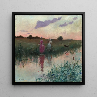 La femme de l'artiste pêchant - Jean-Louis Forain