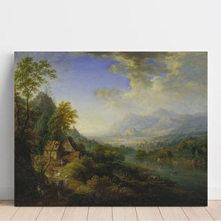 Landscape with River de Christian Georg Schütz | Reproduction Tableau Décoration murale affiche copie