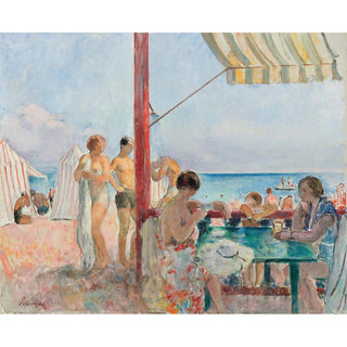 Le Bar sur la Plage - Henri Lebasque | Reproduction Tableau Décoration murale affiche copie
