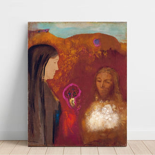 Le Christ et la Samaritaine Le bouquet de fleurs blanches - Odilon Redon | Reproduction Tableau Décoration murale affiche copie
