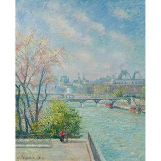 Le Louvre, Matin, Printemps - Camille Pissarro | Reproduction Tableau Décoration murale affiche copie