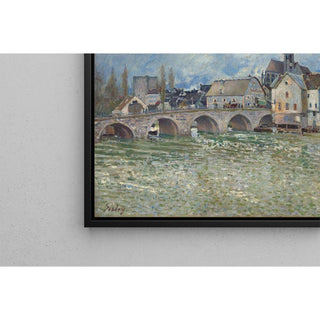 Le Pont de Moret-sur-Loing, temps de crue - Alfred Sisley | Reproduction Tableau Décoration murale affiche copie