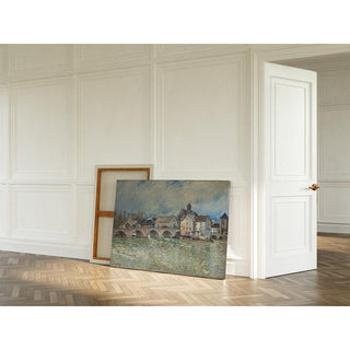 Le Pont de Moret-sur-Loing, temps de crue - Alfred Sisley | Reproduction Tableau Décoration murale affiche copie