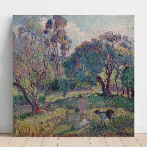 Reproduktion af maleriet af Henri Lebasque - Hvile under træerne