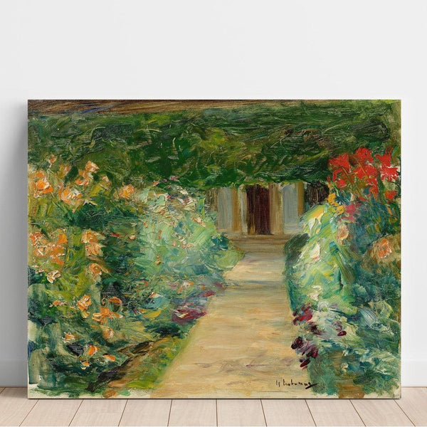 Reproduktion af maleriet Le jardin potager à Wannsee, vue vers l'est - Max Liebermann