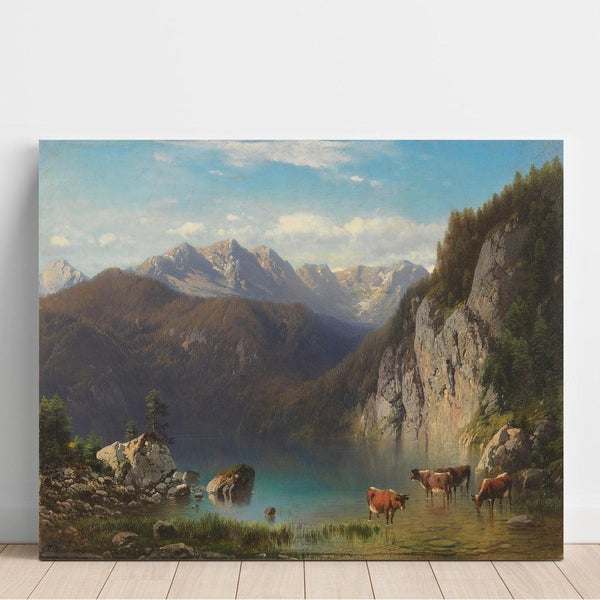 Reproduktion af maleriet Le lake Alpsee nær Hohenschwangau - Carl Millner