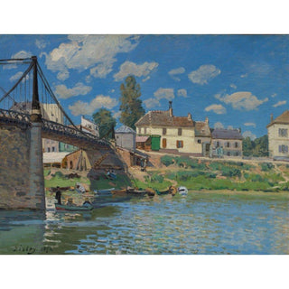 Le pont à Villeneuve-la-Garenne - Alfred Sisley | Reproduction Tableau Décoration murale affiche copie