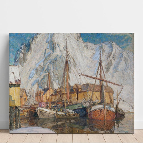 Reproduktion af maleriet Le port de Svolvær, Lofoten - Anna Boberg