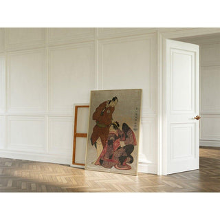 Le troisième Bando Hikosaburo dans le rôle de Chomemon, et le quatrième Iwai Hanshiro dans le rôle de Shinanoya Ohan - Toshusai Sharaku | Reproduction Tableau Décoration murale affiche copie