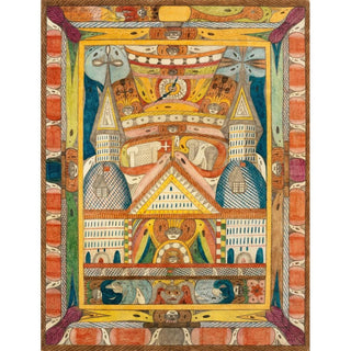 Leantika, Grand Hôtel Géant, sur le lac Lion; Inde - Adolf Wolifli | Reproduction Tableau Décoration murale affiche copie