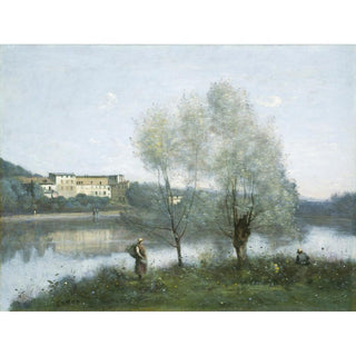 Les Baigneuses de Ville-d'Avray - Jean-Baptiste Camille Corot | Reproduction Tableau Décoration murale affiche copie