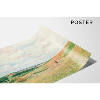 Les Coteaux de Thierceville, Meules, Berger et Troupeau - Camille Pissarro | Reproduction Tableau Décoration murale affiche copie