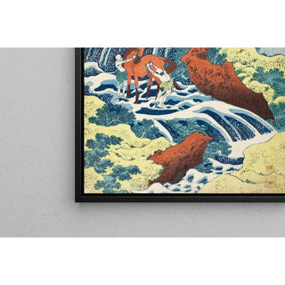 Les chutes d'eau pour chevaux de Yoshitsune à Yoshino - Katsushika Hokusai | Reproduction Tableau Décoration murale affiche copie