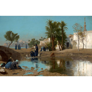 Les femmes fellahs qui puisent de l'eau - Jean-Léon Gérôme | Reproduction Tableau Décoration murale affiche copie