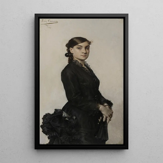 Lon Franois Comerre - Portrait de Jacqueline ComerrePaton en robe noire.webp