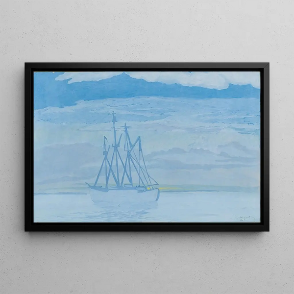 Chalutier sur la mer - Léon Spilliaert — indrammet kunstværk på væggen