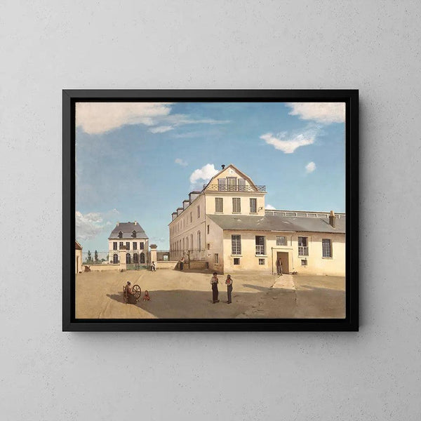 Reproduktion af maleriet af Monsieur Henrys hus og fabrik - Jean-Baptiste-Camille Corot