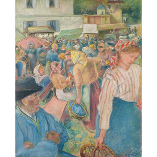 Marché à la volaille, Pontoise - Camille Pissarro | Reproduction Tableau Décoration murale affiche copie