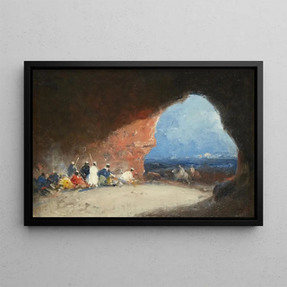 Mariano Fortuny Marsal - Arabs in a Cave by the Sea.webp