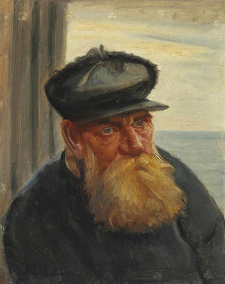 Michael Ancher - En skagensfisker med havet i baggrunden.webp
