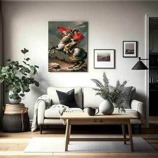 Napoléon franchissant le Grand-Saint-Bernard de Jacques-Louis David | Reproduction Tableau Décoration murale affiche copie