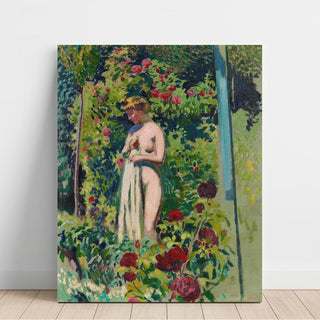 Nymphe aux Fleurs Nu à la Draperie, dans le Jardin - Maurice Denis | Reproduction Tableau Décoration murale affiche copie