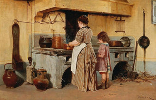 Odoardo Borrani - At The Stove.webp