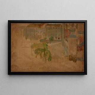 Olga Boznanska - Main Market Square in Krakow Fragment of a Street.webp