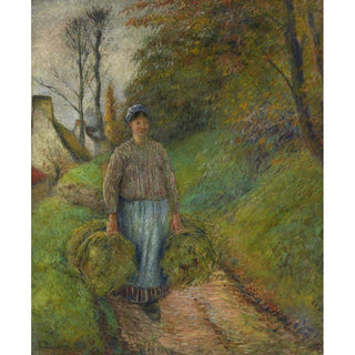 Paysanne portant deux bottes de foin - Camille Pissarro | Reproduction Tableau Décoration murale affiche copie