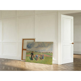 Paysannes Ramassant des Herbes, Éragny - Camille Pissarro | Reproduction Tableau Décoration murale affiche copie