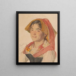 Peder Severin Kryer - Head of an Girl from Civita dAntino in Regional Dress Catarinella.webp