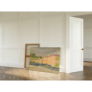 Péniches au Bord de la Marne - Henri Lebasque | Reproduction Tableau Décoration murale affiche copie