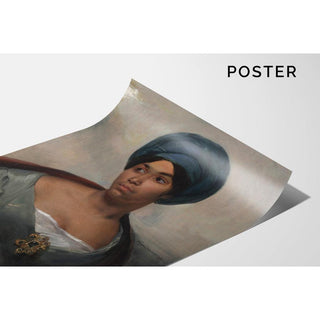 Portrait d'une femme au turban bleu - Eugène Delacroix | Reproduction Tableau Décoration murale affiche copie