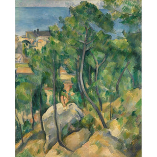 Rochers, pins et mer à l'Estaque - Paul Cézanne | Reproduction Tableau Décoration murale affiche copie
