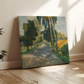 Route bordée d'arbres à Bruntál - Carl Moll | Reproduction Tableau Décoration murale affiche copie