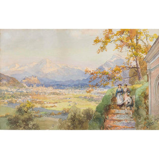 Salzbourg depuis Maria Plain- Edward Theodore Compton | Reproduction Tableau Décoration murale affiche copie